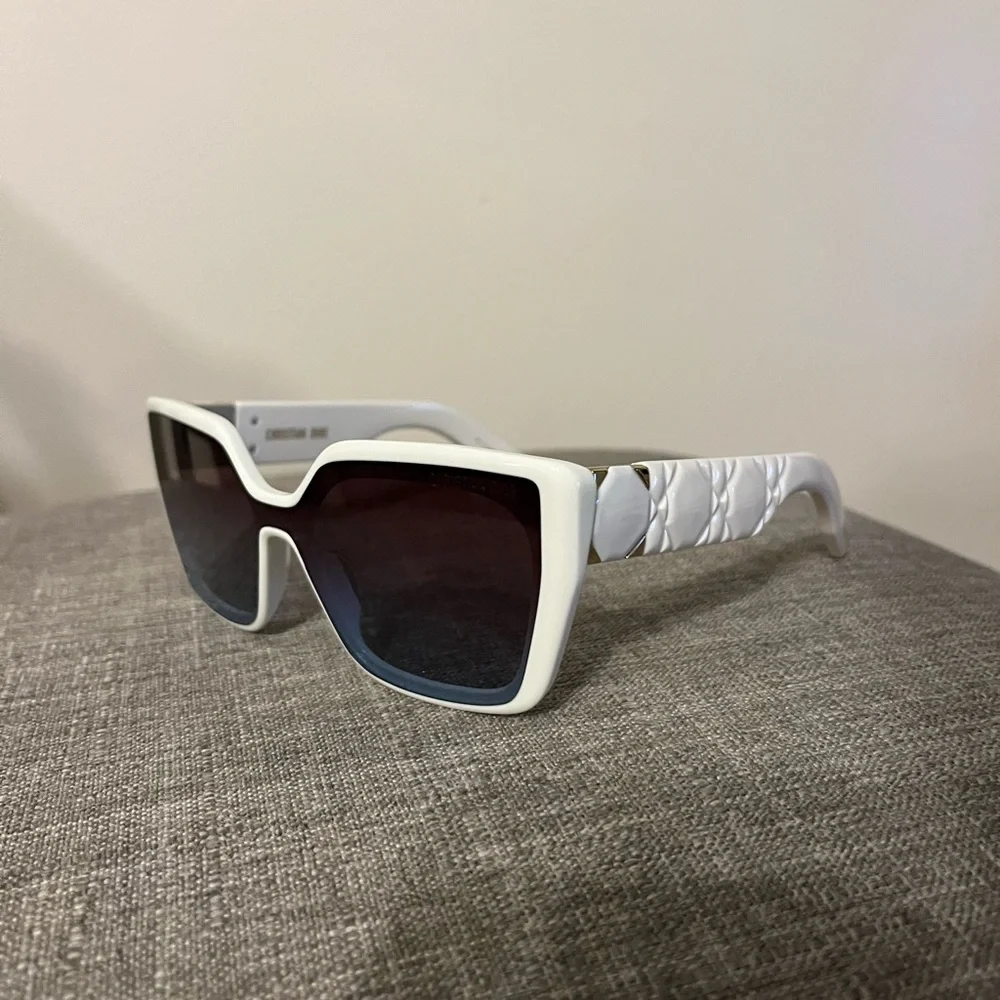 Dior White Frame with Purple Lenses Sunglasses